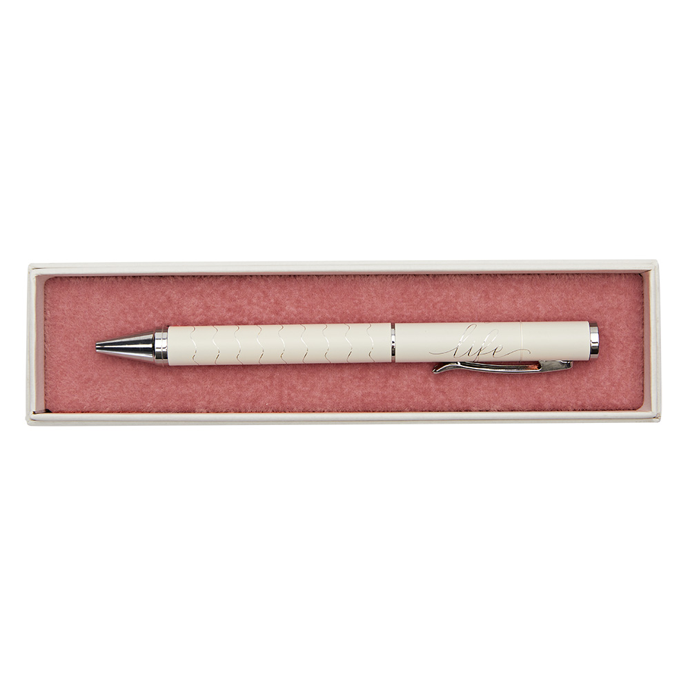 Kugelschreiber mit Geschenkbox - "Life" - silberfarbend