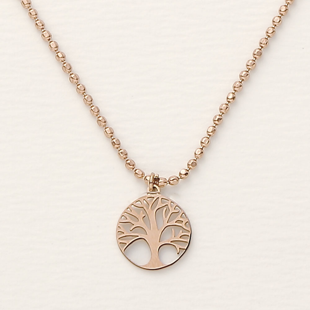 Halskette - Beautiful - Baum des Lebens - rosévergoldet