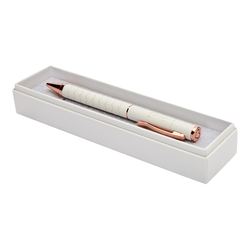 Kugelschreiber mit Geschenkbox - "Love" - roségoldfarbend