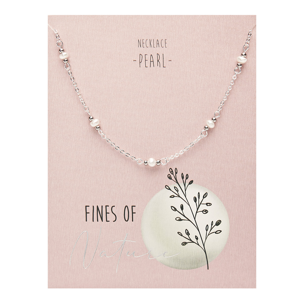 Necklace - "Fines of nature" - sil.pl. - pearl