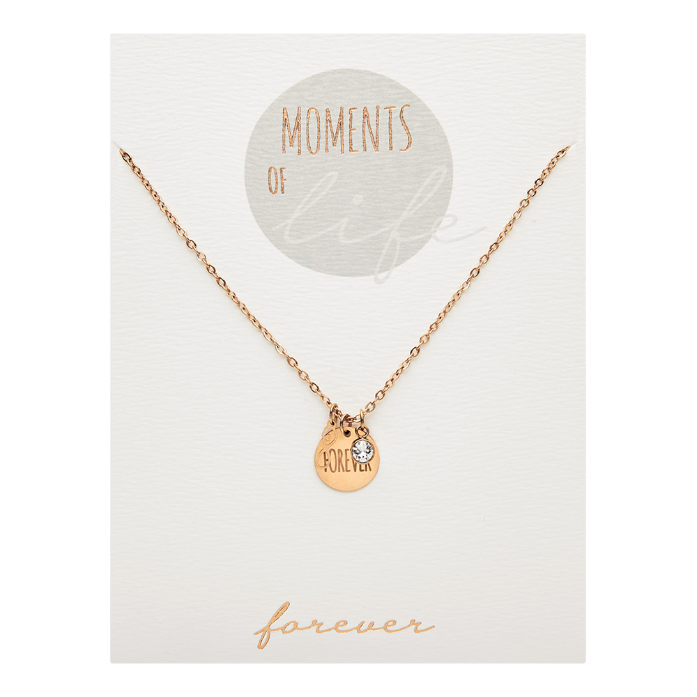 Necklace - "Moments of life" - rose gold plated - Forever