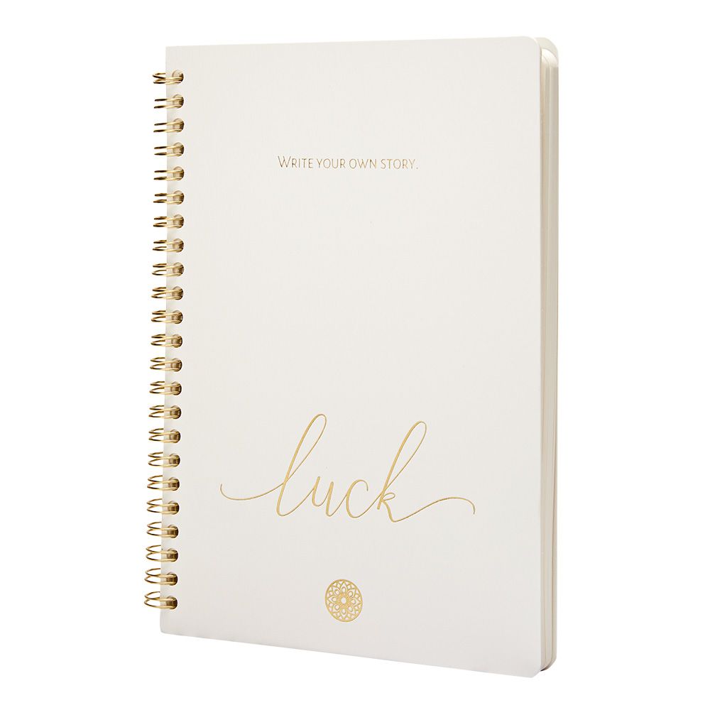 Notizbuch DIN A5 - "Luck" - goldfarbend