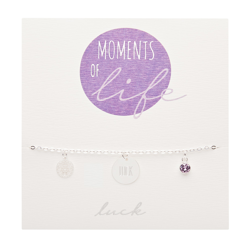 Bracelet - "Moments of life" - silver plated - Luck