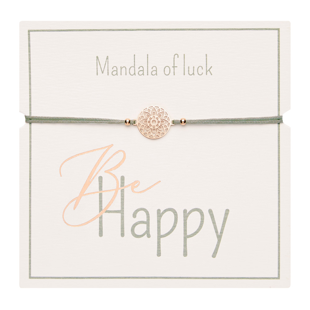 Armband - "Be Happy" - rosévergoldet - Mandala des Glücks