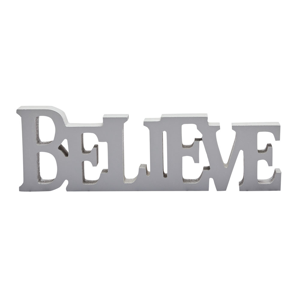 Schriftzug - grau - Believe