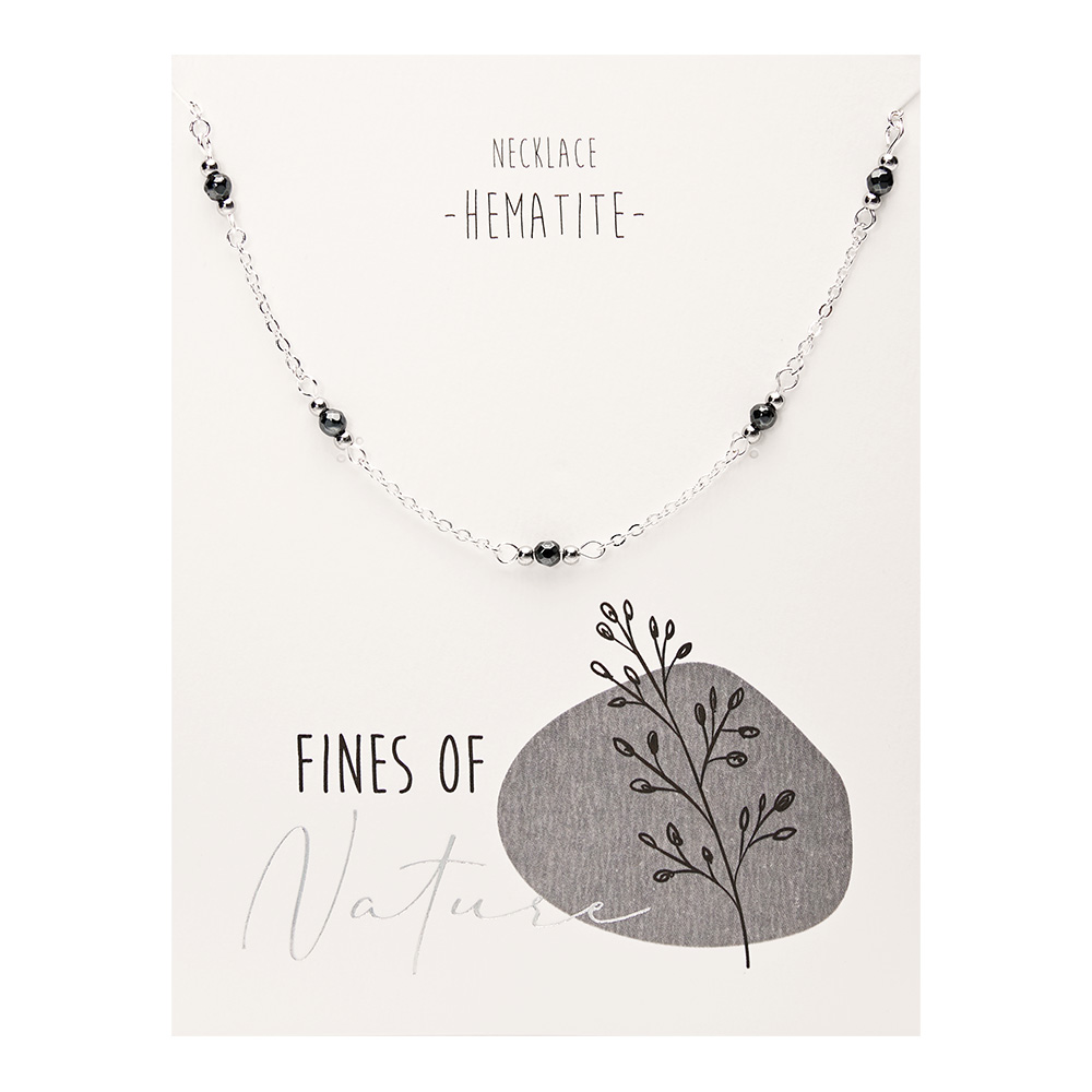 Necklace - "Fines of nature" - sil.pl. - hematite