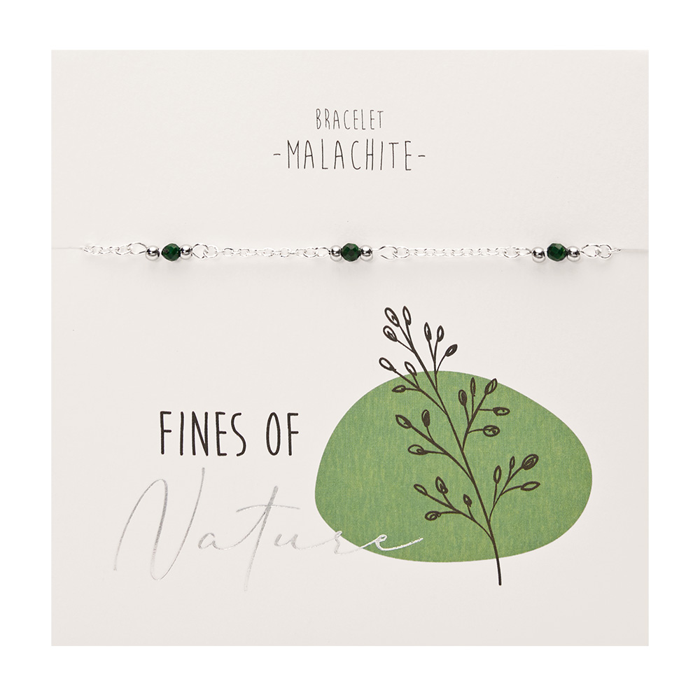 Bracelet - "Fines of nature" - sil.pl. - malachite