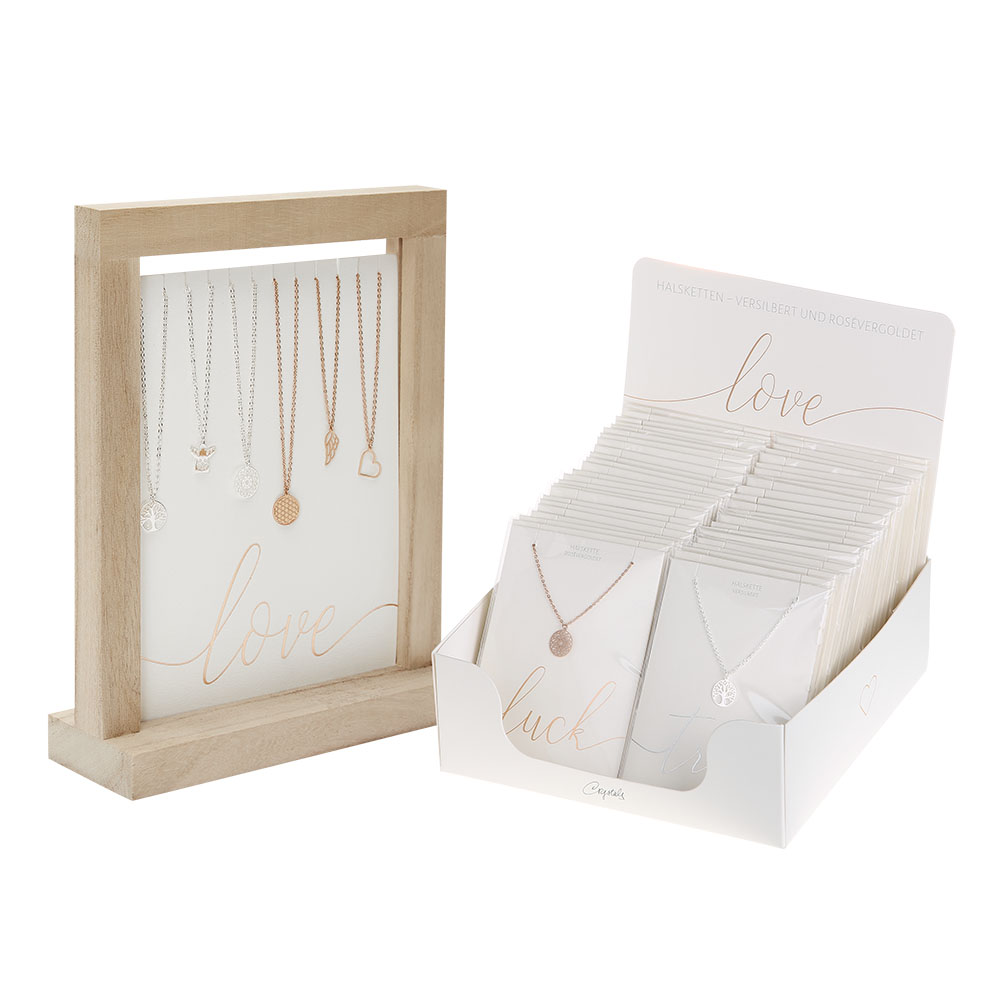 Silver Plated & Rose Gold Plated Necklace Display Package