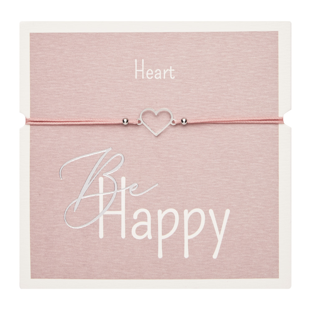 Bracelet - "Be Happy" - sta.st. - heart