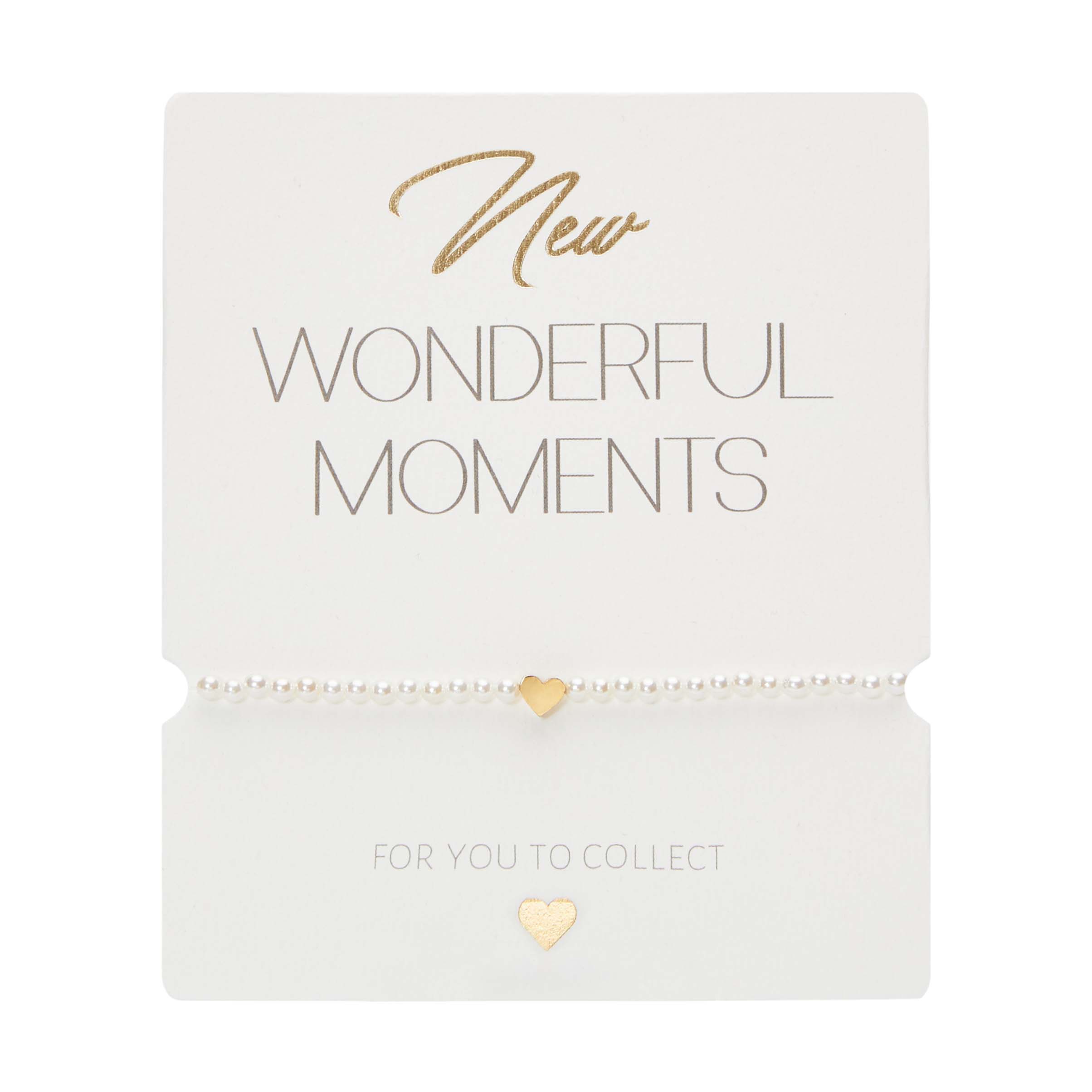Bracelet-"New Wonderful Moments"-heart-gold pl.