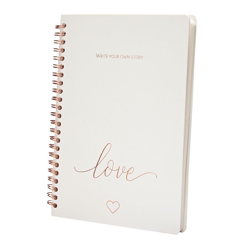 Notizbuch DIN A5 - "Love" - roségoldfarbend