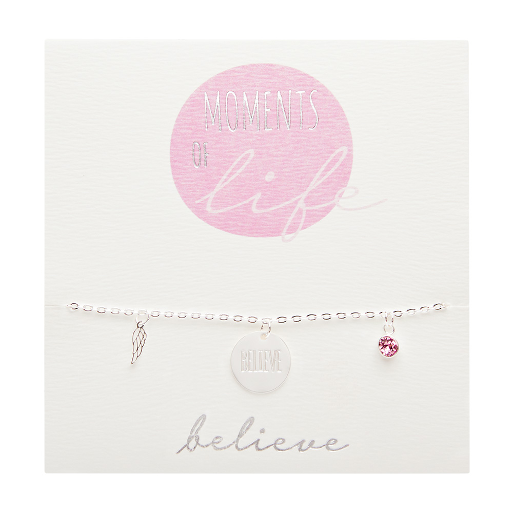 Bracelet - "Moments of life" - silver plated - Believe