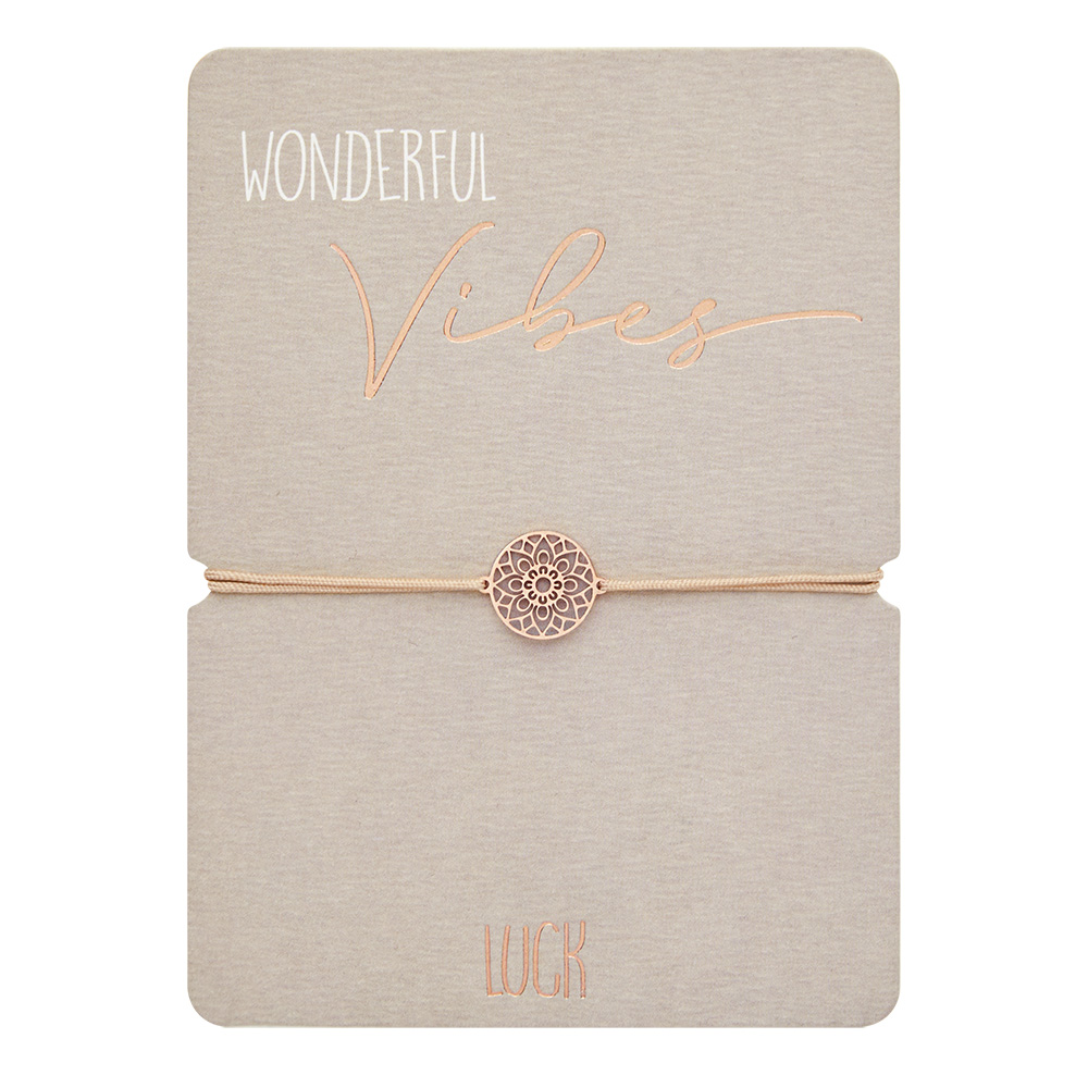 Bracelet - "Wonderful Vibes" - rose gold plated - Luck