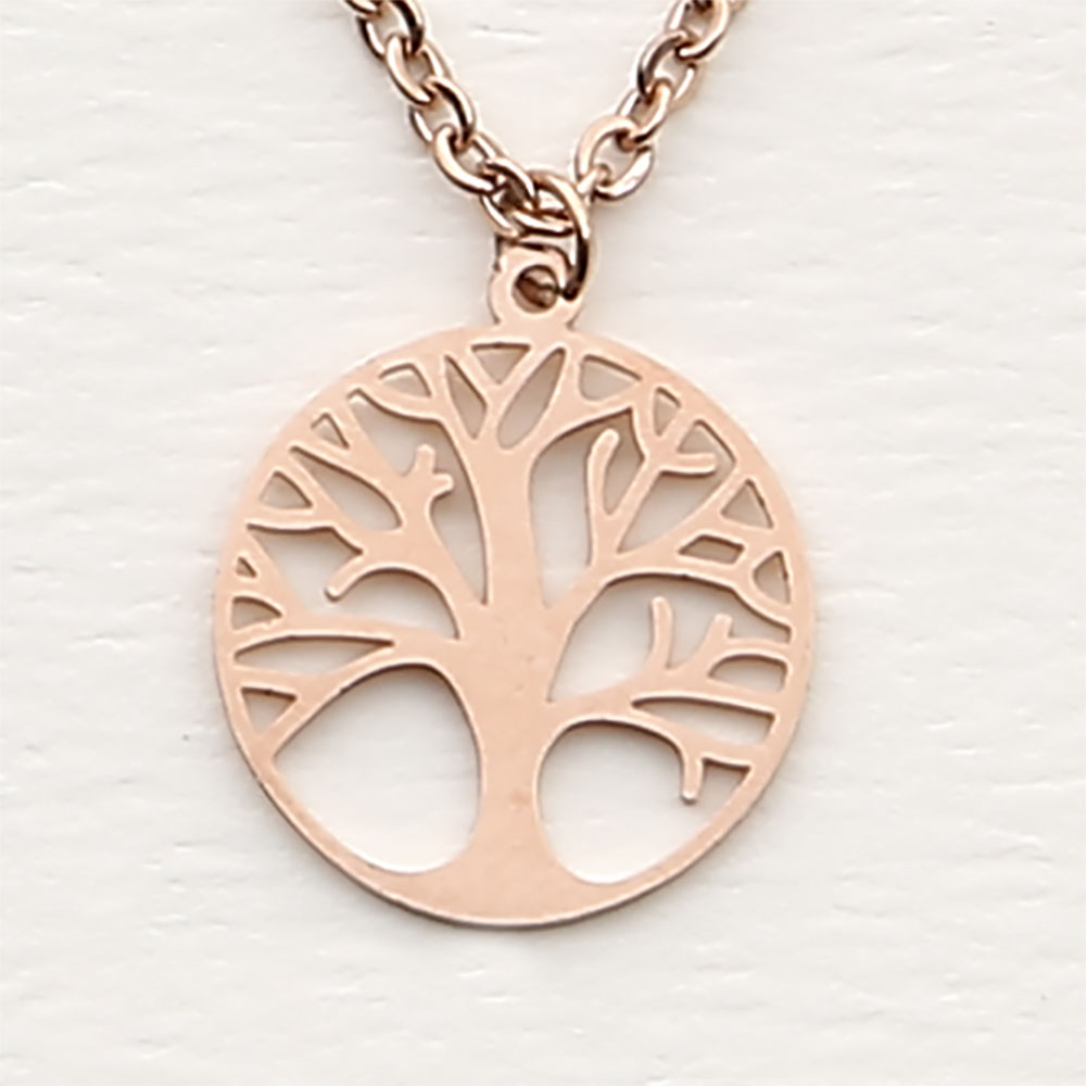 Halskette - rosévergoldet - Baum des Lebens