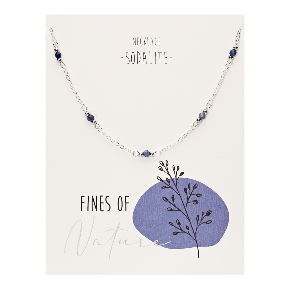 Necklace - "Fines of nature" - sil.pl. - blue sodalite