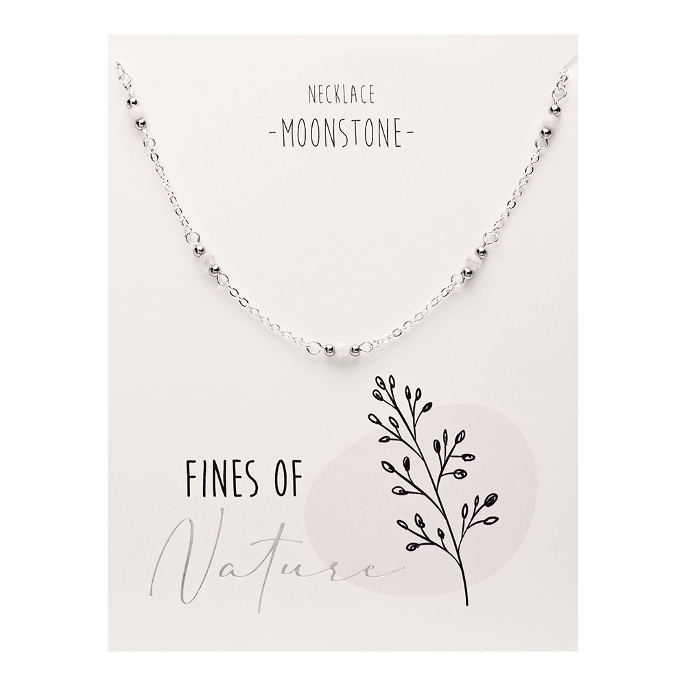 Necklace - "Fines of nature" - sil.pl. - moon stone