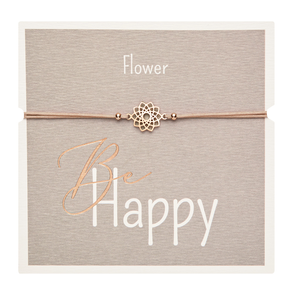 Bracelet - "Be Happy" - ro.go.pl. - flower