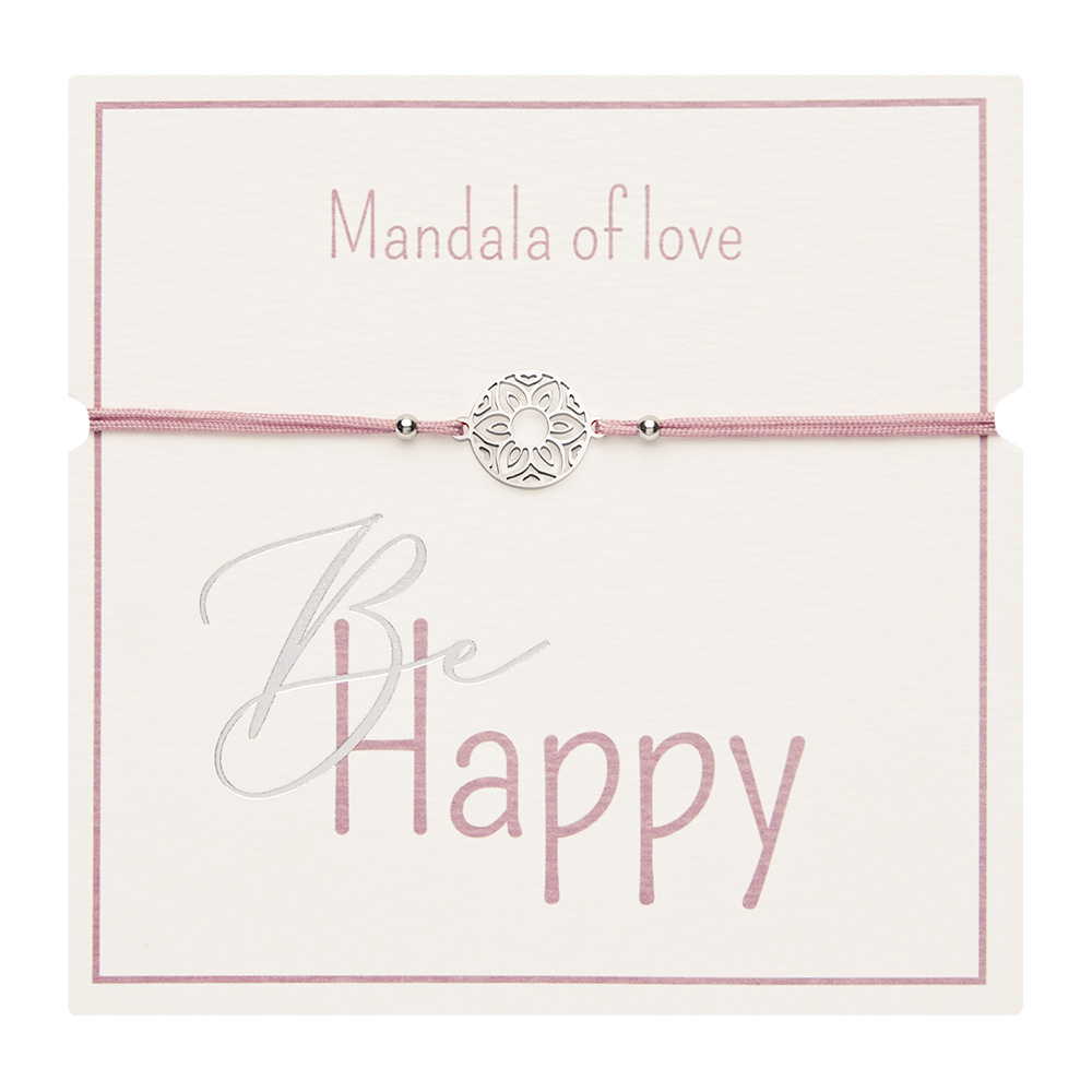 Armband - "Be Happy" - Edelstahl - Mandala der Liebe