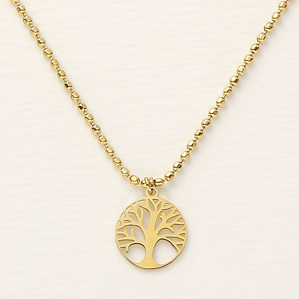 Halskette - Beautiful - Baum des Lebens - vergoldet