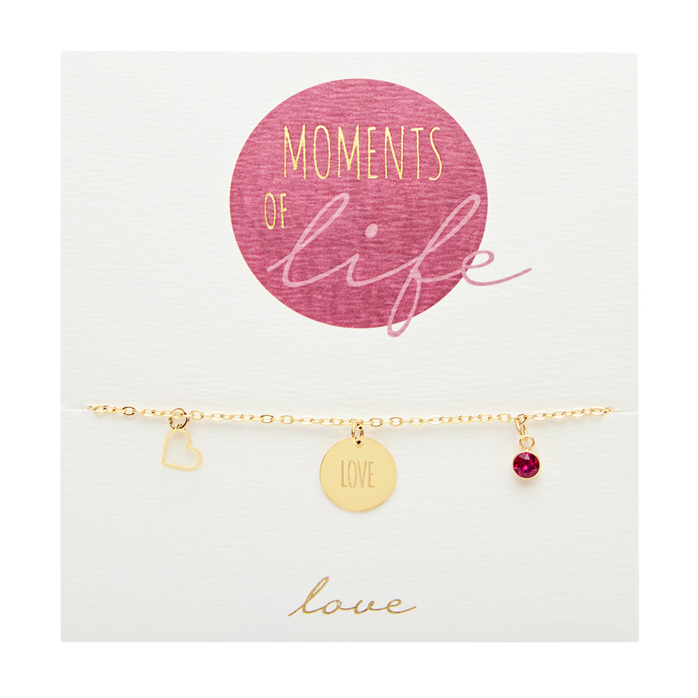 Bracelet - "Moments of life" - gold plated - Love