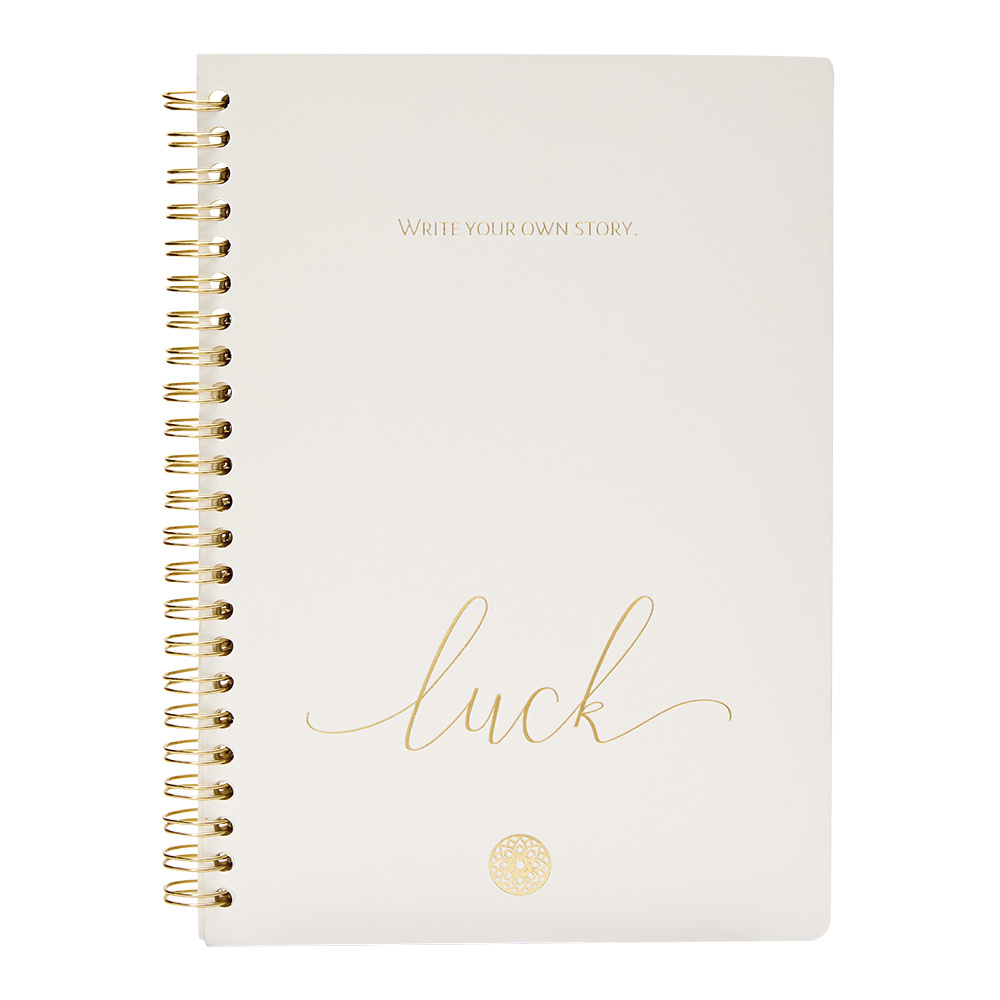Notizbuch DIN A5 - "Luck" - goldfarbend