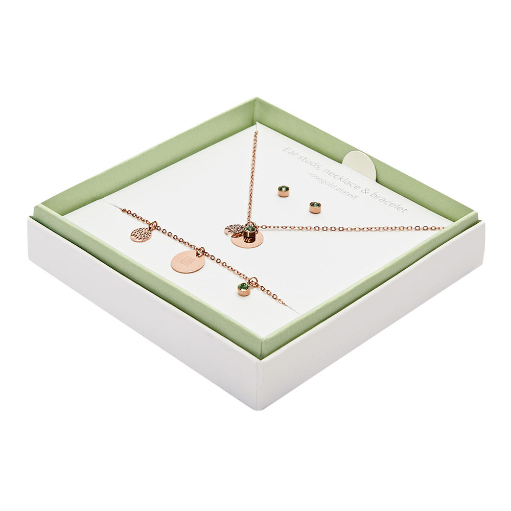 Gift set - "Moments of life" - rose gold plated - Life